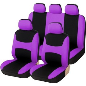 Resim Symbee Koltuk Koruyucu Örtüleri - Universal Poliester Oto Döşeme Koruması, Leke Ve Aşınma Engeli, Mor Renk, Kolay Kurulum 