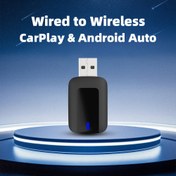 Resim 1 adet 2025 Yükseltilmiş Kablosuz CarPlay & Android Auto Adaptörü, Fabrika Kablolu Desteği Gerektirir (Yedek Parça Ünitesi Değil). USB/Type-C ile Anında Kabloyu Kablosuz Dönüşür, Geliştirilmiş Çipset ve Kompakt Tasarım, Düşük Gecikme. Tak-Oynat Evrensel Uyum 