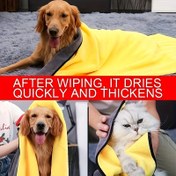 Resim 1 Adet Süper Emici Hızlı Kuruyan Köpek Havlusu - Yumuşak Tüysüz Polyester Banyo Havlusu Köpekler & Kediler İçin, 30x60cm (11.8x23.63in) Her Amaçlı Evcil Hayvan Kurulama Bezi, Banyo, Bakım, Yüzme & Seyahat için, Pet Dostu Tasarım 