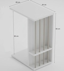 Resim Pint C Tipi Koltuk Yanı Sehpası Dergilikli Laptop Kahve Yan Sehpası Beyaz Beyaz 