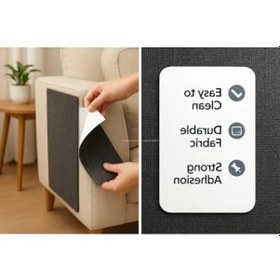 Resim Antrasit Renkli Yapışkanlı Kedi Tırmalama Matı Mobilya Koruma Pedi 