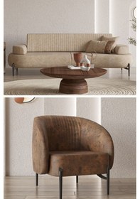 Resim Modalife Cross 3+1 Salon & Oturma Odası Koltuk Takımı Krem - Kahve 