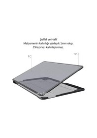 Resim Apple Uyumlu MacBook Air 13.6 İnç M2-m3, Tpu Outdoor Touchıd'li Air M2-m3 A2681 A3113 İle Siyah 