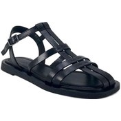 Resim Beety 233 Hakiki Deri Günlük Kadın Sandalet-siyah Siyah 