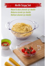 Resim Akrilik Şeffaf 2 Li Süzgeç Seti Makarna & Pirinç Süzgeci Diğer 