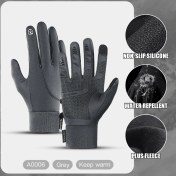 Resim Liangduo Shop Gri Tarzı S Beden Kyncilor Erkek Kadın Kış Eldiven Açık Spor Dokunmatik Ekran Su Geçirmez Polar Eldiven Kayak Yürüyüş Bisiklet Eldiveni (Yurt Dışından) 