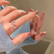 Resim 1 Şık Ayarlanabilir Kelebek Yüzük - Şık Alaşım ile Parıldayan Cam Ayrıntılar, Günlük Kullanım & Sevgililer Günü veya Herhangi Bir Durumda Hediye İçin Mükemmel, Lüks, Festival 