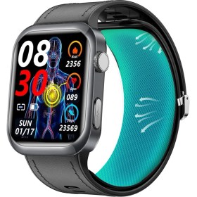 Resim Spovan Electro Air 2 Hava Basınçlı Tansiyon Şeker Ekg Sesli Görüşme Türkçe Akıllı Saat 