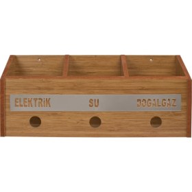 Resim Ahşap Ortak Fatura ve Posta Kutusu 3 Renk Ceviz Bambu Akça 