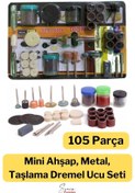 Resim Svein Hobi Gravür Dremel Taşlama Ucu Mini Metal Ahşap Oyma Seti Parlatma Çapak Alma 105 Parça Kalıpçı Seti 