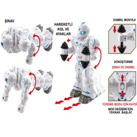 Resim welcomein Oyuncak Işıklı ve Müzikli Hareketli Atletik Sporcu Pilli Robot Şınav Çekebilen Robot 