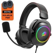 Resim Gamebooster H44 Rgb Usb7.1 Siyah Profesyonel Oyuncu Kulaklığı 
