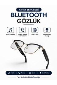 Resim Veltrex Yapay Zeka Akıllı Sesli Gözlük Bluetooth Arama - Müzik - Çeviri - Ses Asistanı- Şık Tasarım 