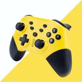 Resim Sarı-anahtar Kablosuz Oyun Denetleyicisi Ns Gamepad, Uyandırma Fonksiyonlu, Titreşimli Tek Tıklamayla Uyandırma Fonksiyonu, 