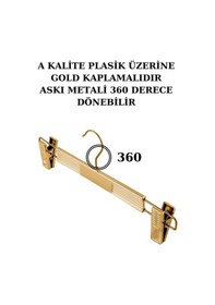 Resim 10 Adet Plastik Gold Kaplama Pantolon Askısı Etek Askısı Altın 