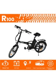 Resim Roxform R-100 Elektrikli Katlanabilir Bisiklet 20 İnç Şehir Bisikleti Mat Mavi 