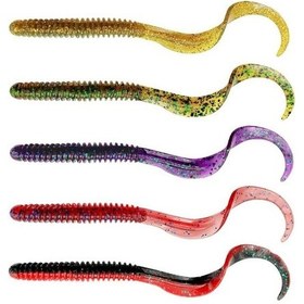 Resim Savage Gear Rib Worm 9cm 3gr 10 Adet Yapay Balık Green Pumpkin 