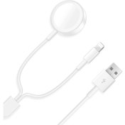Resim M.TK Moveteck Apple Watch 1-2-3-4-5-6-7-8-Se Uyumlu 2in1 Şarj Kablosu Adaptörü Manyetik Şarj Aleti Cihazı 38 40 42 44 45MM Uyumlu 