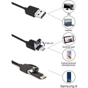 Resim Himarry Endoskop 3 In 1 Yılan Kamera USB Micro USB Type-C 5m Sert Kablo 