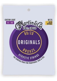 Resim Martin M175 Akustik Gitar Teli 11-52 80/20 Custom Light 