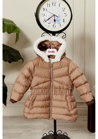 Resim Kız Bebek Kapüşonlu Kışlık Mont 51333 Kahve 