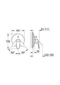 Resim Grohe Eurodisc Cosmopolitan Ankastre Banyo Duş Bataryası - 195480 Krom 