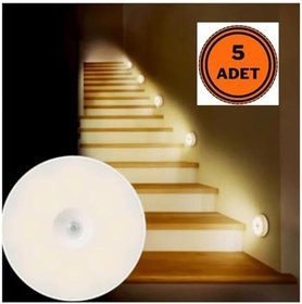 Resim EYM 5 Adet Çok Amaçlı Hareket Sensörlü Şarjlı Dolap içi Led Aydınlatma 