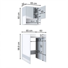 Resim Çamaşır Makinesi Dolabı Takımı - Derin-65cm - 65 CM / Atlas Çam 