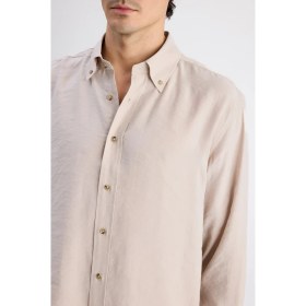 Resim D'S Damat Ds Damat Comfort Bej Düz Gömlek 6HC020302304M 