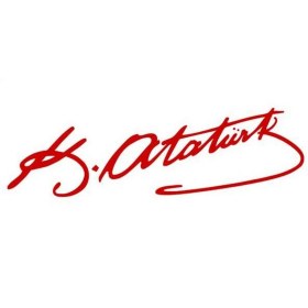 Resim Mustafa Kemal Atatürk İmzası Kırmızı 25Cmx5Cm 