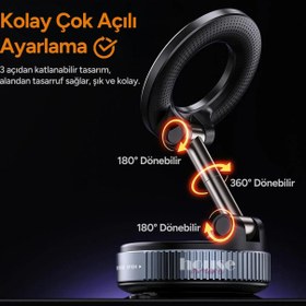 Resim Ultra Güçlü Vakumlu Manyetik Telefon Tutucu - Siyah 