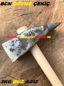 Resim Bcn Taş Düzeltme Taş Kırma Çekici Düz Agız Usta Çekici 3Kg Çekiç 