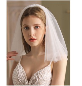 Resim bbays new trend Çift Katlı Duvak Gelin Nikah Kep,vualet Gelin Duvağı Tokalı 