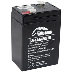 Resim Mustang 6v 4 Ah Akü Kuru Tip (70*48*101) 