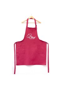 Resim Mutfak Önlüğü Kişiye Ve İsme Özel Nakışlı Mutfak Önlüğü Şef 1 Farklı Renkler Bordo 