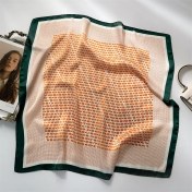 Resim Jump Rabbit Çizgili Eşarp Ipek Eşarp 70CM Küçük Kare Kafa Bandı Saç Türbanı Kravat Çanta (Yurt Dışından) 