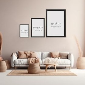 Resim Artavessa 3 Parça Siyah Çerçeve Görünümlü MDF Poster Tablo Seti - Set 4, 20 x 30 
