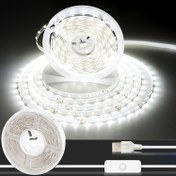 Resim 91.44 cm - 15.24 Metre RGB LED Şerit Işık, Dahili Anahtarlı USB Güç Kaynağı, Sıcak Beyaz/Soğuk Beyaz, Kolay Kurulumlu Yatak Odası, Dolap, Mutfak Dolabı ve Ev Aydınlatması için DIY LED Işıklar 