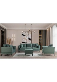 Resim Pango Koltuk Takımı 3 2 1 Puf Yeşil 