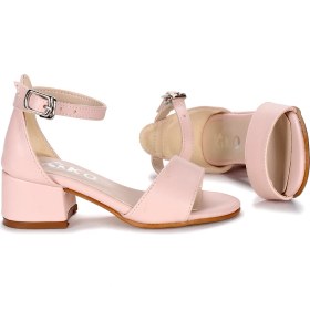Resim Kiko Kids Sheila Cilt Günlük Kız Çocuk 4 Cm Topuklu Sandalet Abiye Ayakkabı 