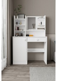 Resim Evdemo Orkide Makyaj Masası Beyaz Beyaz 