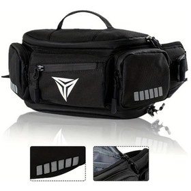 Resim Xuweiwei Siyah Erkek Kadın Çok Cepli Bel Çantası Bisiklet Motosiklet Kemer Çantası Outdoor Spor Seyahat Yürüyüş Koşu Çantası Siyah 