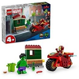 Resim LEGO Marvel Motosikletli Iron Man ve Hulk 76287 
