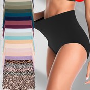 Resim 5 adet Şık Düz Renk Yüksek Bel Dikişsiz Kadın Külotu - Rahat, Nefes Alabilen, Esnek Kumaş, Çeşitli Renkler (Bej, Siyah, Mavi, Yeşil, Mor, Yeşil), Moda İç Çamaşırı|Minimalist Tarz|Esnek Kumaş 