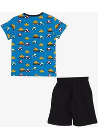 Resim Breeze Girls & Boys Erkek Çocuk Şortlu Pijama Takımı Traktör Desenli 1.5-5 Yaş, Mavi-mavi Mavi 