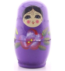 Resim Agem Elit Dekoratif Ahşap Tombul İç İçe Matruşka Bebek Mor Set 4lü 