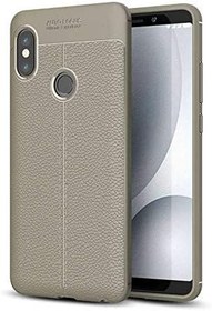 Resim Aksesuarcim Xiaomi Redmi Note 5 Pro için Kılıf Silikon Deri Görünümlü Gri 