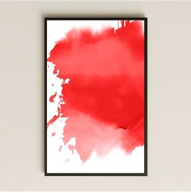 Resim Kırmızı Soyut Minimal Sanat Temalı Şeffaf Pleksi Tablo 