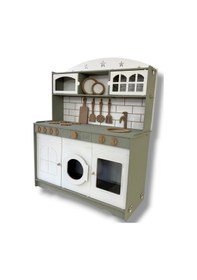 Resim Boyalı Ahşap Oyuncak Mutfak Servis Seti Ihlamur-beyaz 