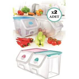 Resim 2 Adet Patates Soğan Kiler Saklama Kabı Düzenleyici Set 12 L 32 